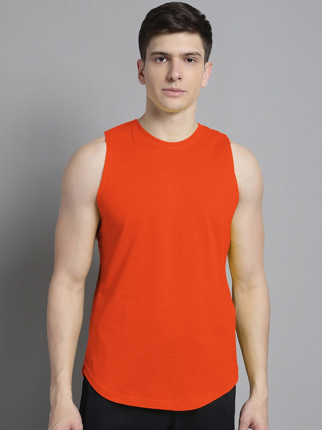 

FBAR Bio Wash Pure Cotton Round Neck Innerwear Vests, Orange