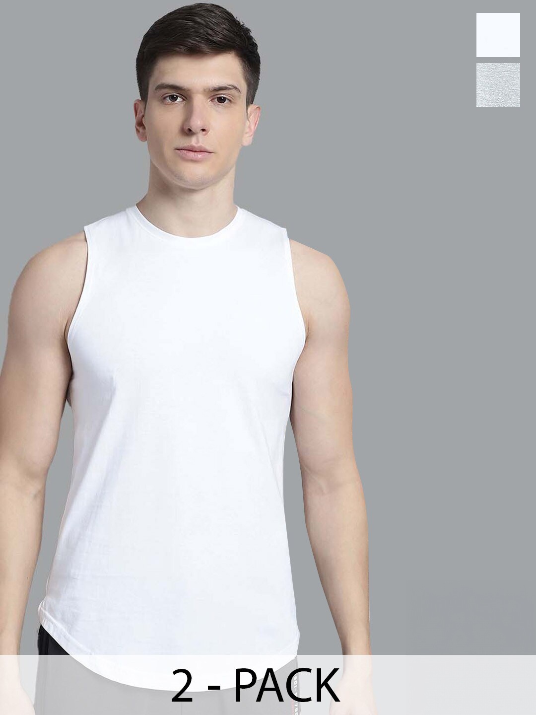 

FBAR Pack of 2 Bio-Wash Pure Cotton Innerwear Vests FB-AE-02-04-S, White