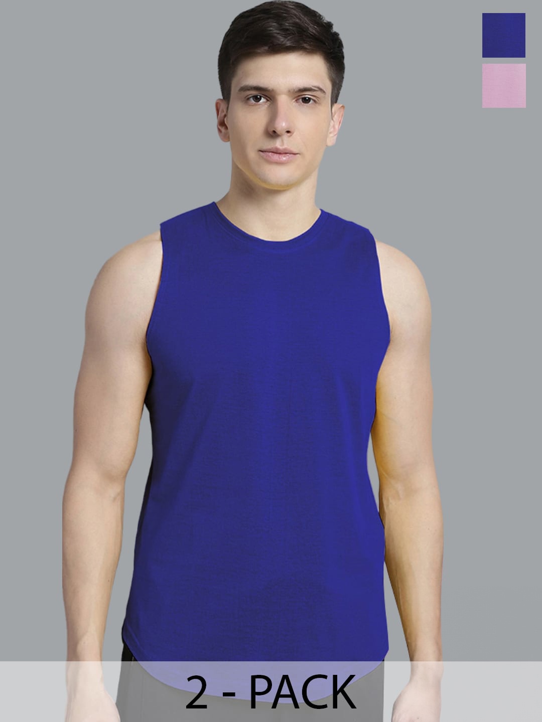 

FBAR Pack of 2 Pure Cotton Bio Wash Innerwear Vests, Blue