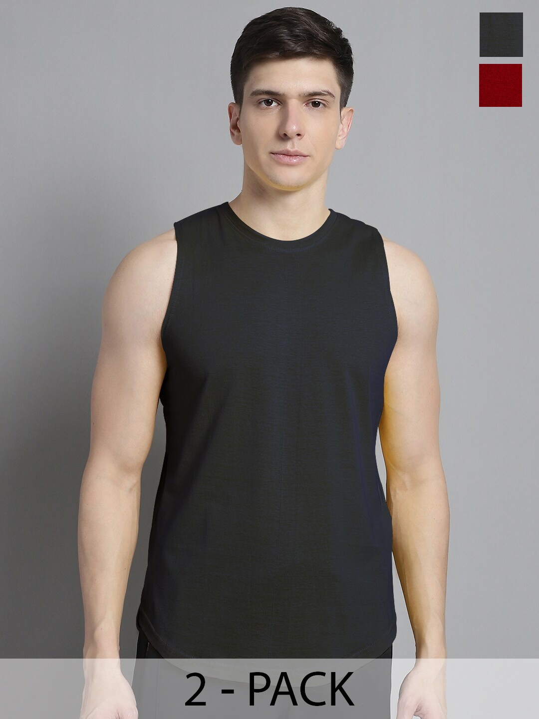 

FBAR Pack of 2 Pure Cotton Bio Wash Innerwear Vests, Maroon