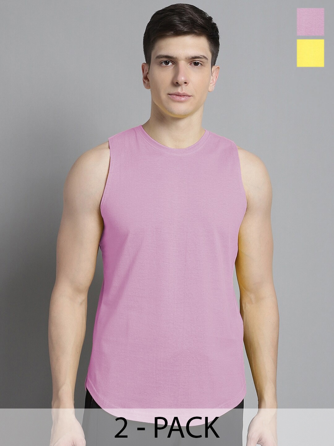 

FBAR Pack of 2 Pure Cotton Bio Wash Innerwear Vests, Yellow