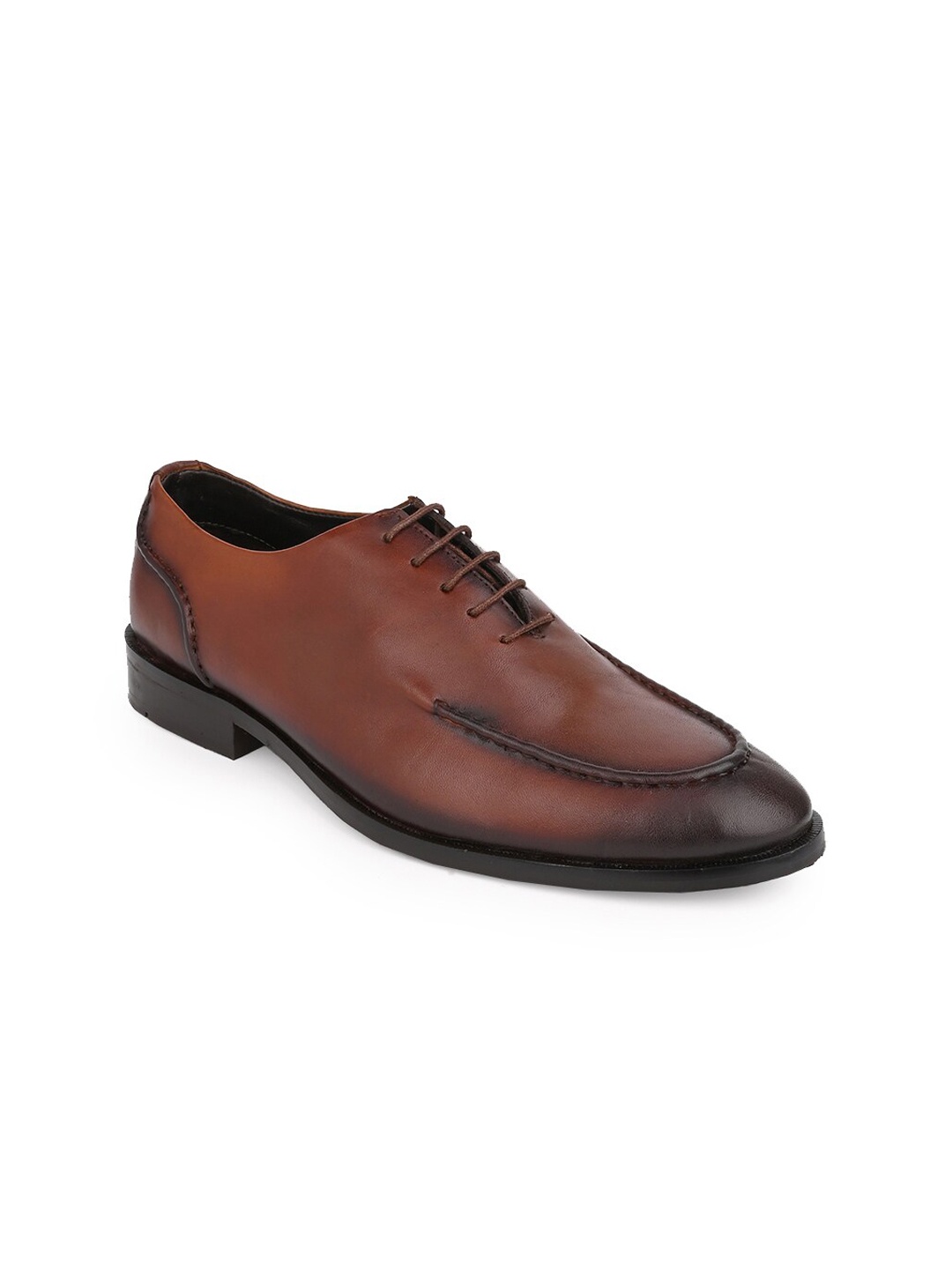 

LA BOTTE Men Textured Leather Formal Oxfords, Brown