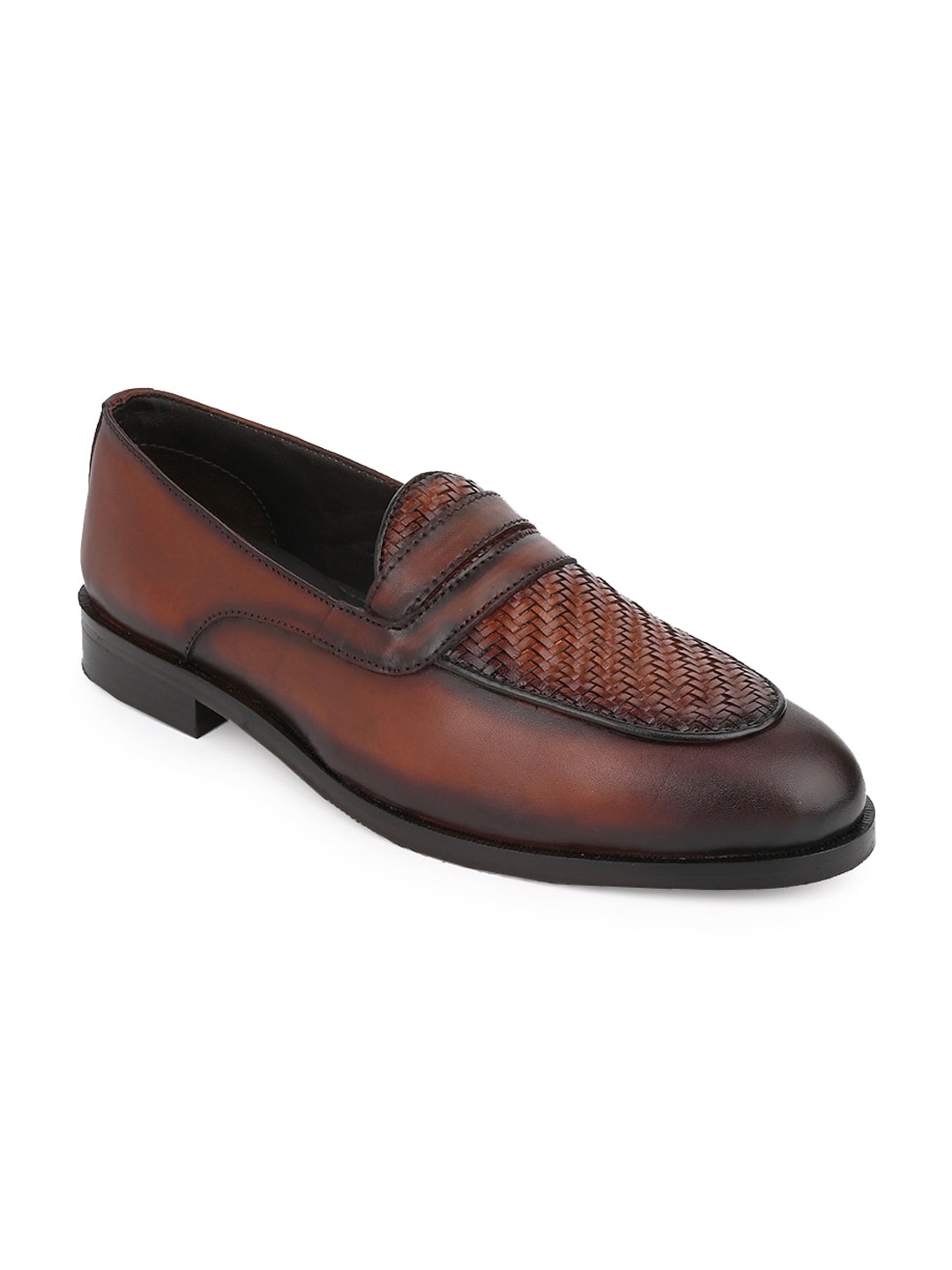 

LA BOTTE Men Textured Leather Loafers, Brown