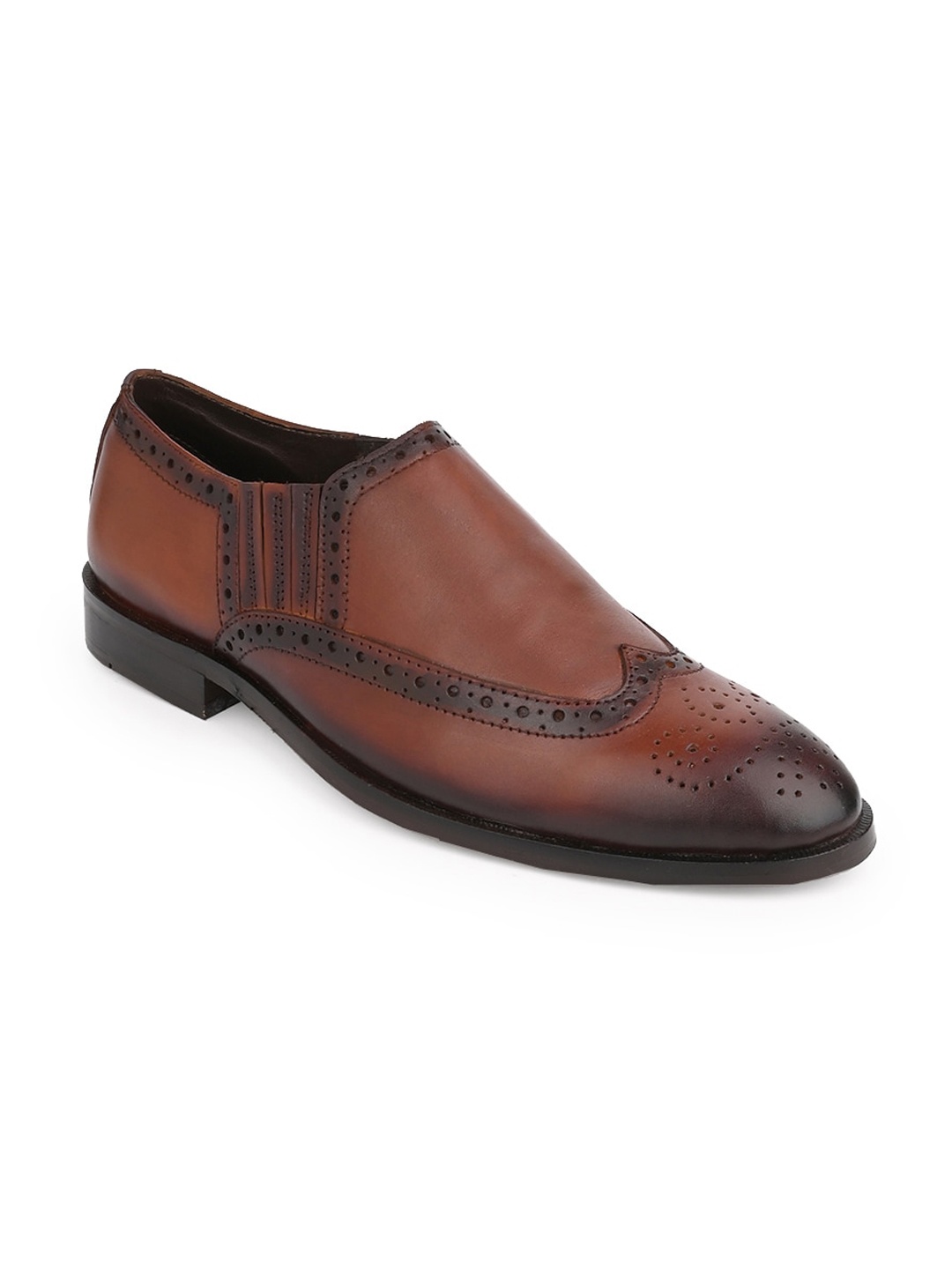 

LA BOTTE Men Textured Leather Formal Loafers, Brown