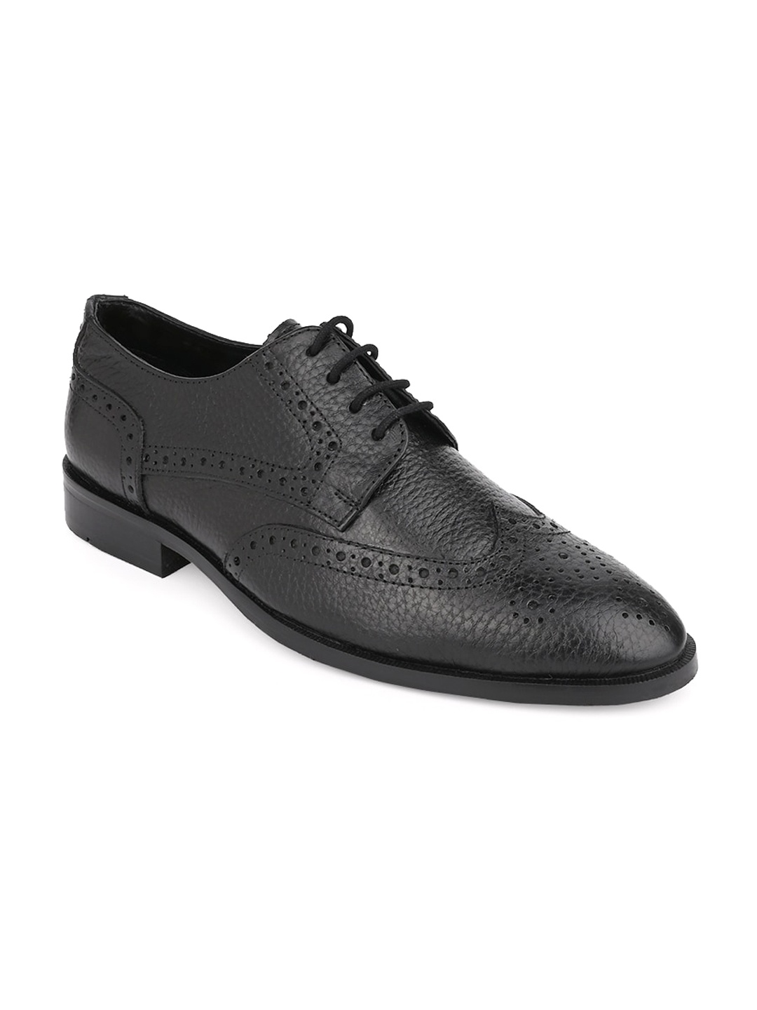 

LA BOTTE Men Textured Leather Brogues, Black