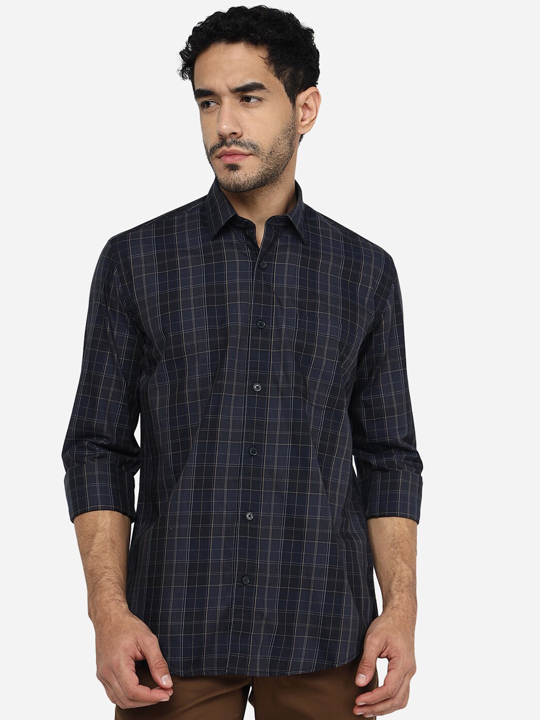 

JADE BLUE Checked Slim Fit Cotton Classic Casual Shirt