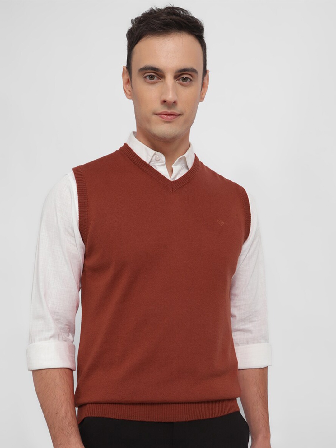 

Allen Solly V-Neck Sleeveless Acrylic Pullover, Maroon
