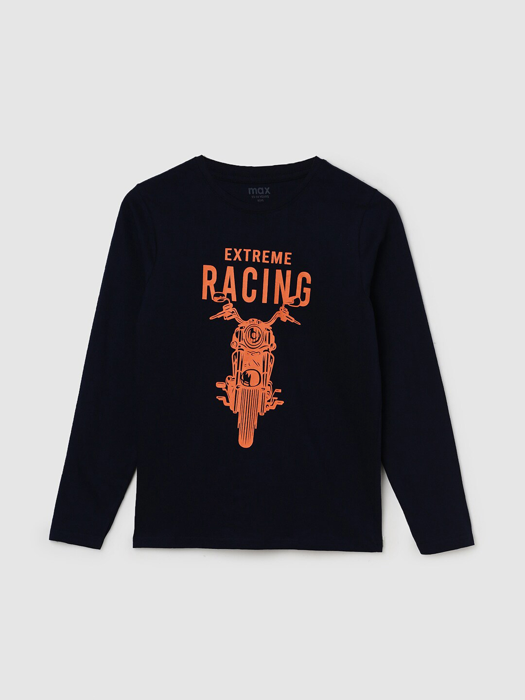 

max Boys Typography Printed Pure Cotton Pullover, Navy blue