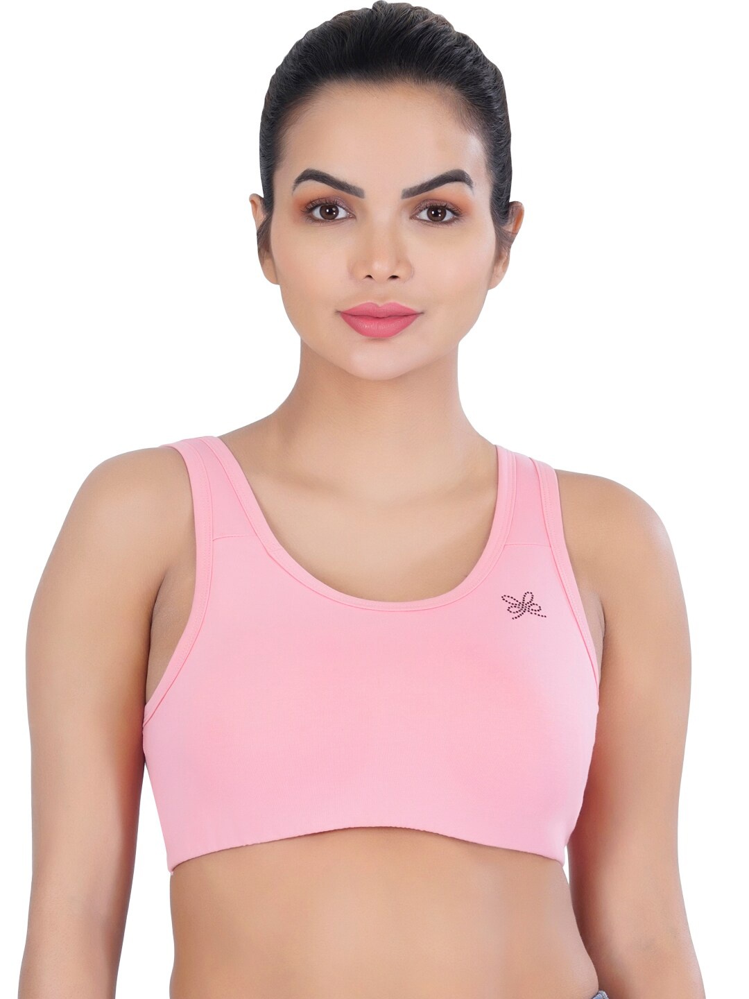 

Eve's Beauty Full Coverage Non Padded Seamless Workout Bra With All Day Comfort, Pink