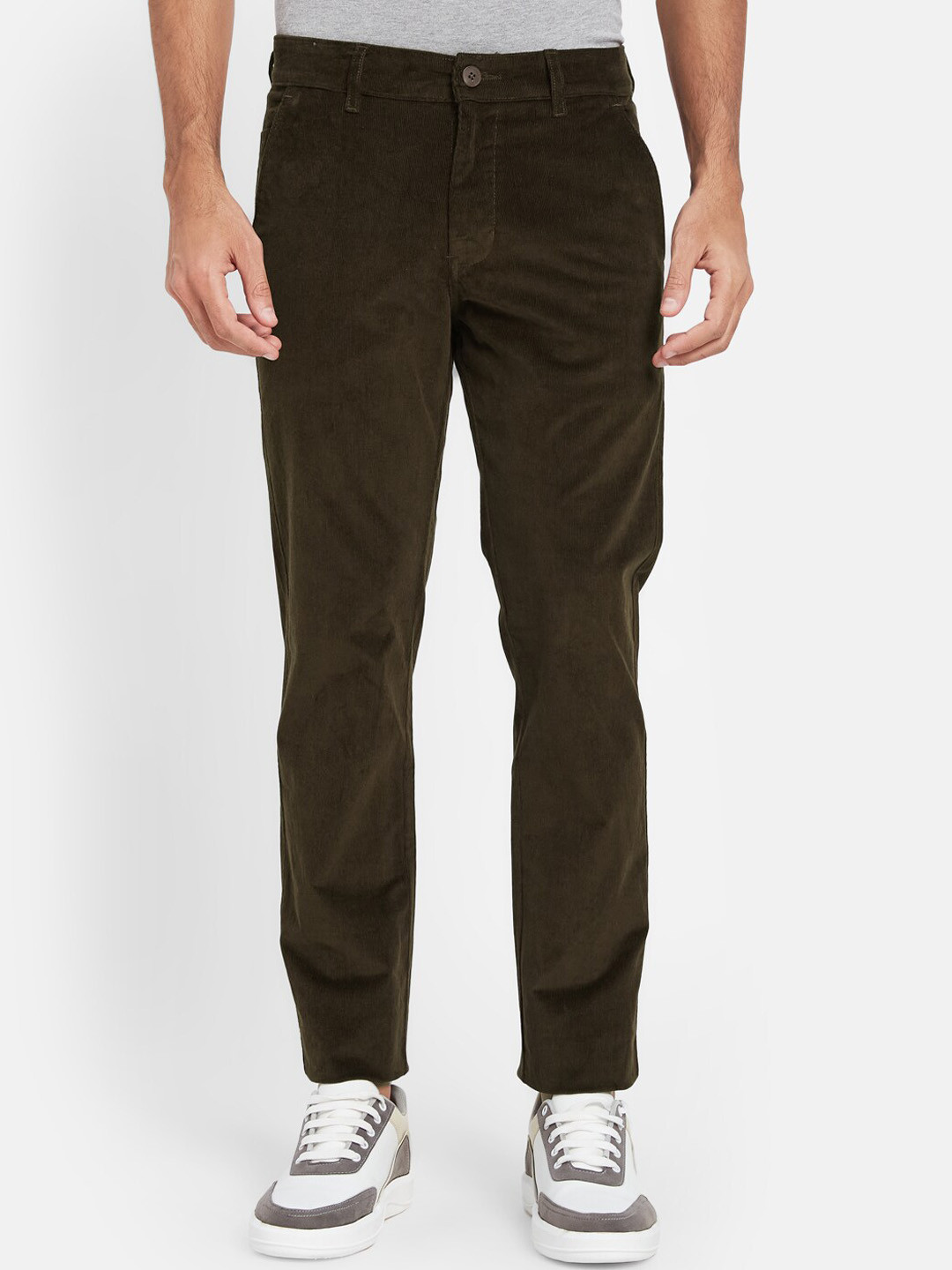 

Octave Men Mid Rise Cotton Regular Trousers, Brown