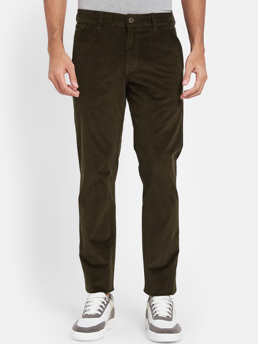 

Octave Men Mid-Rise Cotton Trousers, Brown