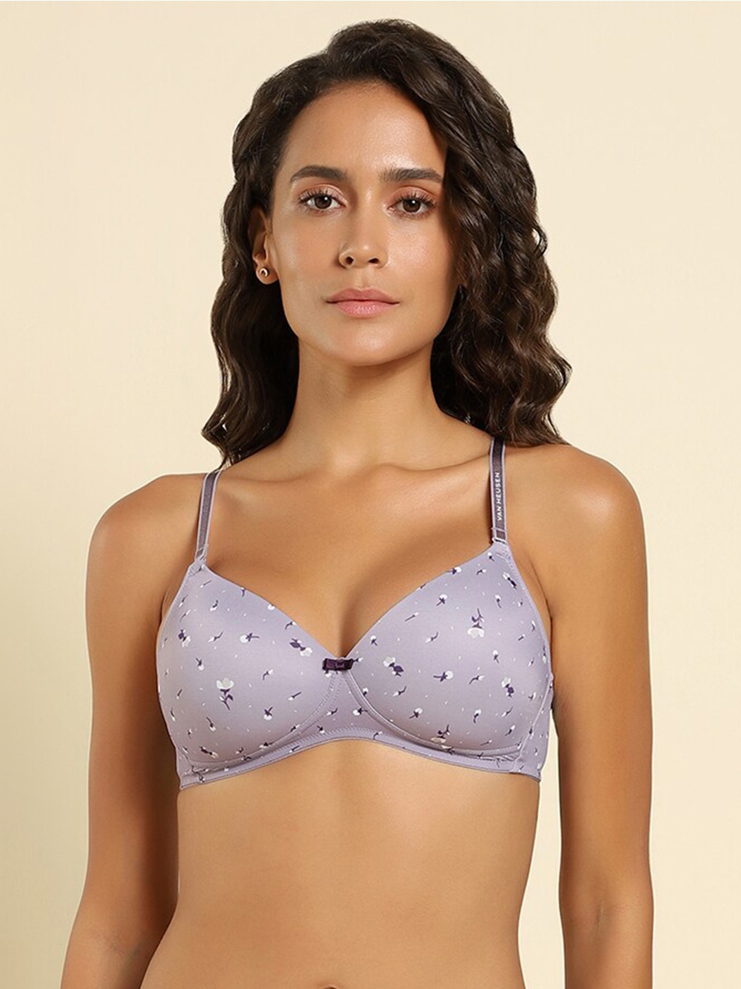 

Van Heusen Floral Printed Full Coverage Lightly Padded T-shirt Bra, Purple