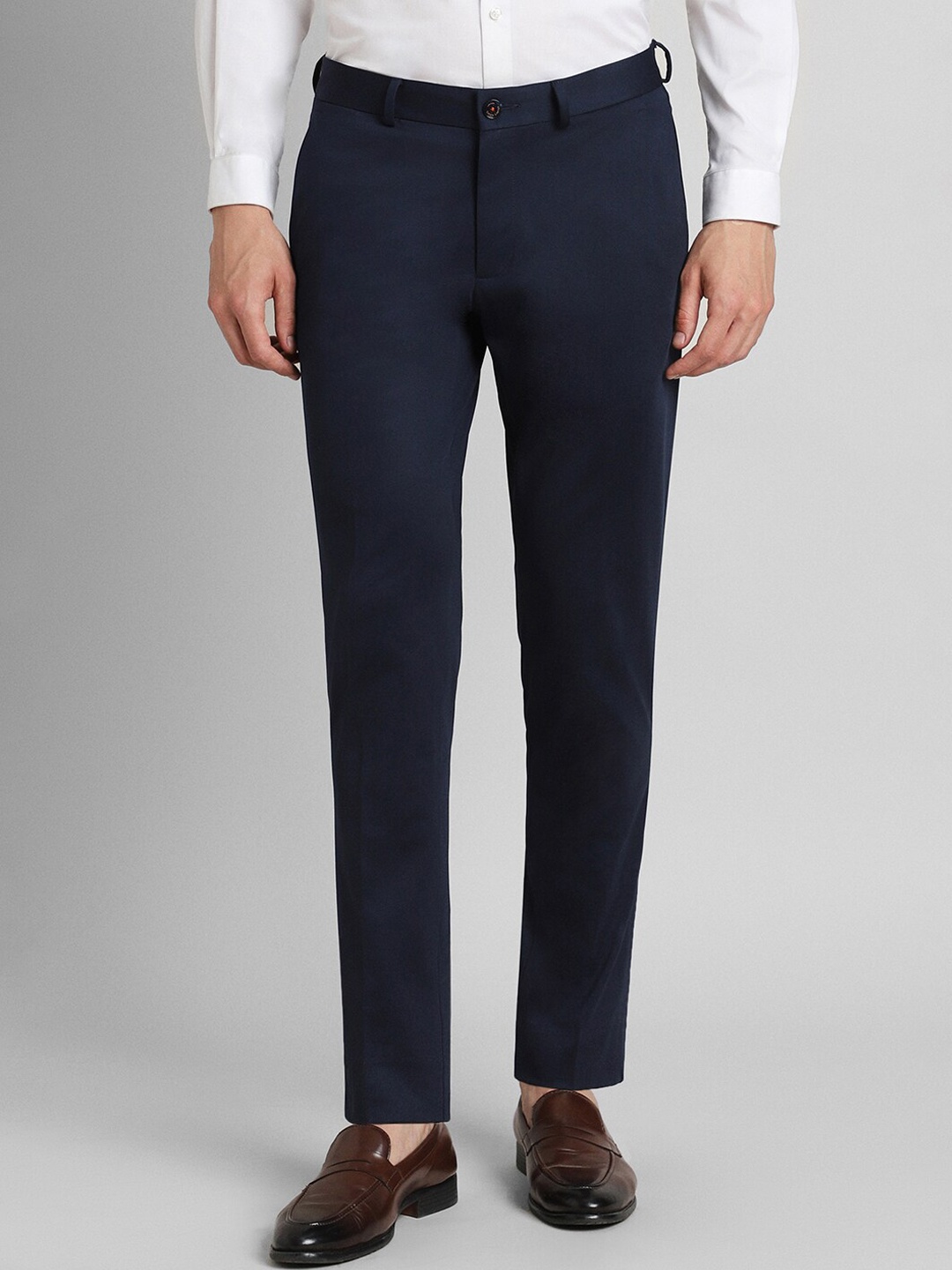 

SIMON CARTER LONDON Men Mid-Rise Slim Fit Trousers, Navy blue