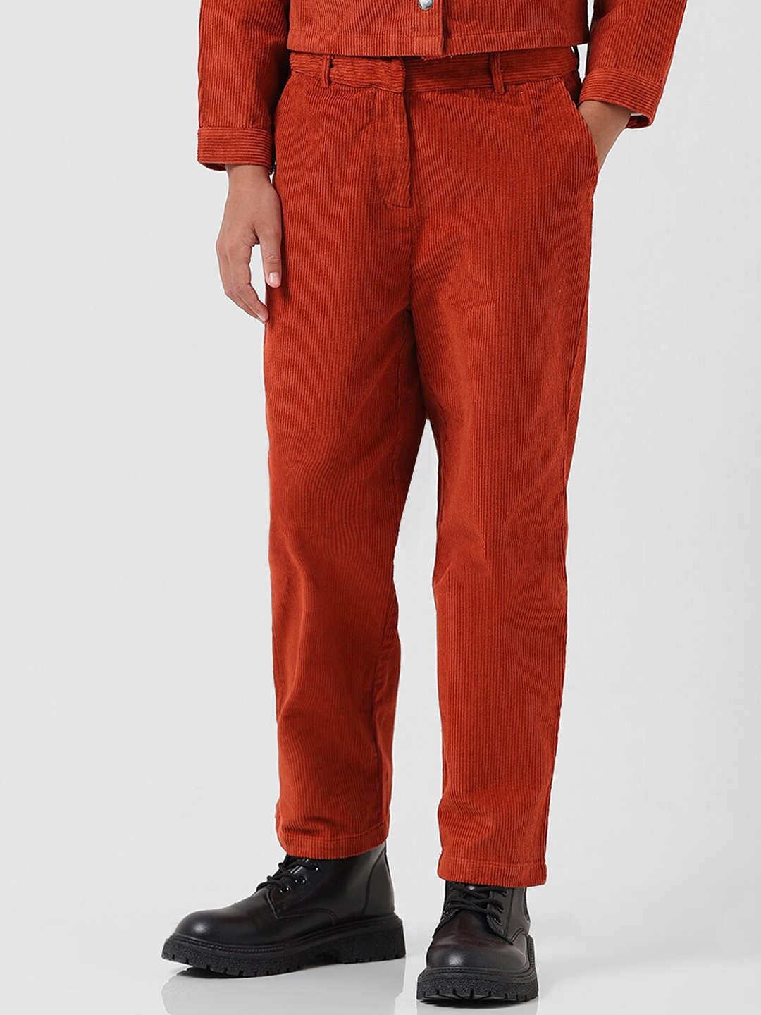 

Vero Moda Girls Straight Fit Pure Cotton Trousers, Red