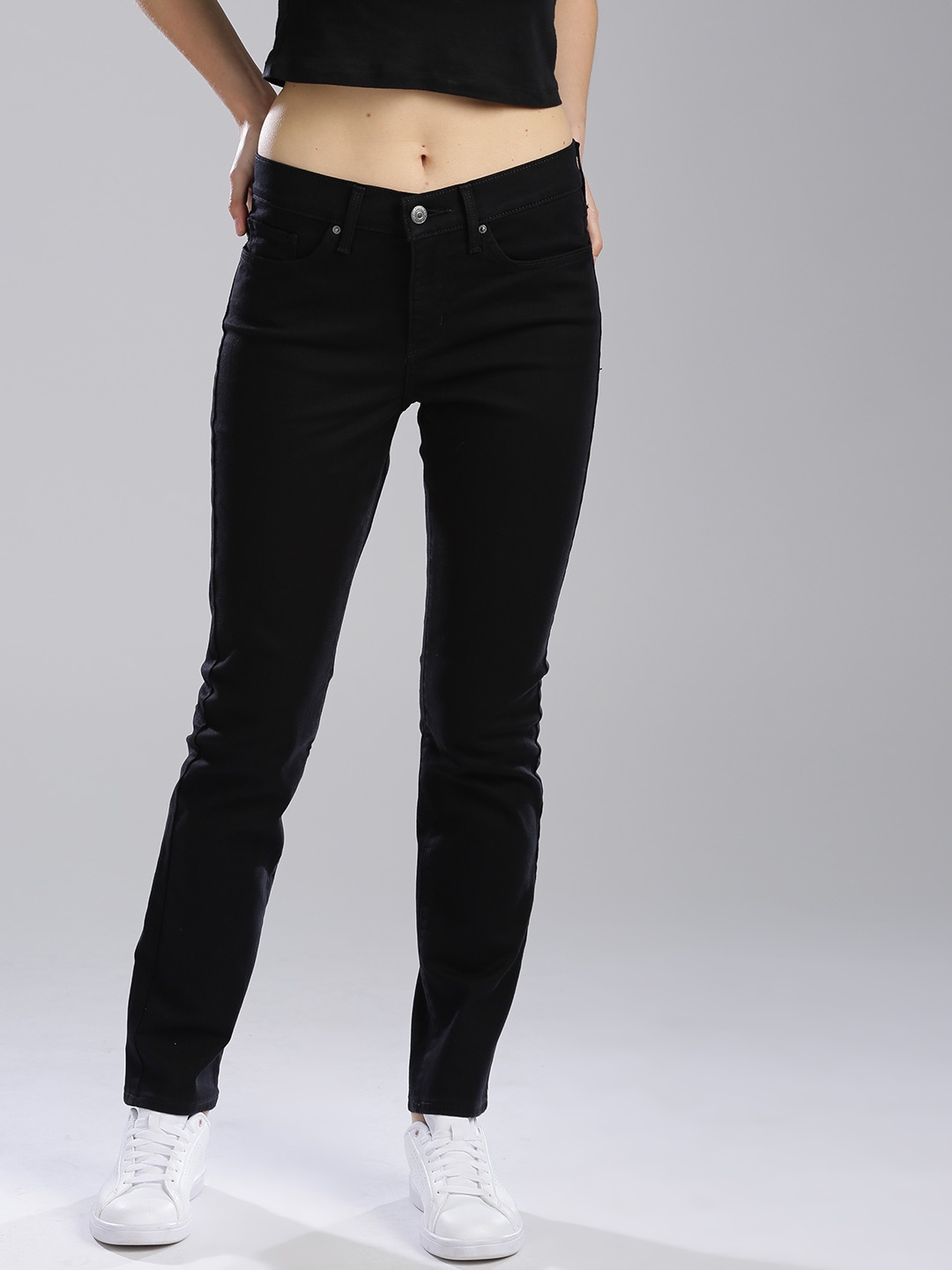 

Levis Women Black 312 Shapping Slim Fit Mid-Rise Clean Look Stretchable Jeans