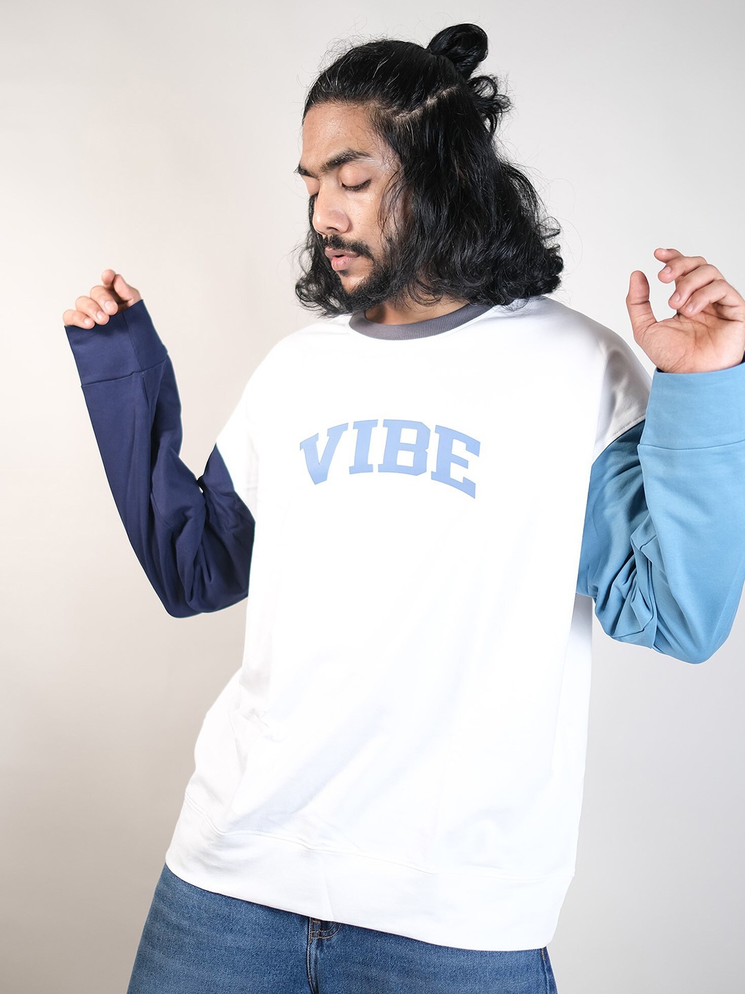 

Maniac Printed Pure Cotton Pullover Sweatshirt, White
