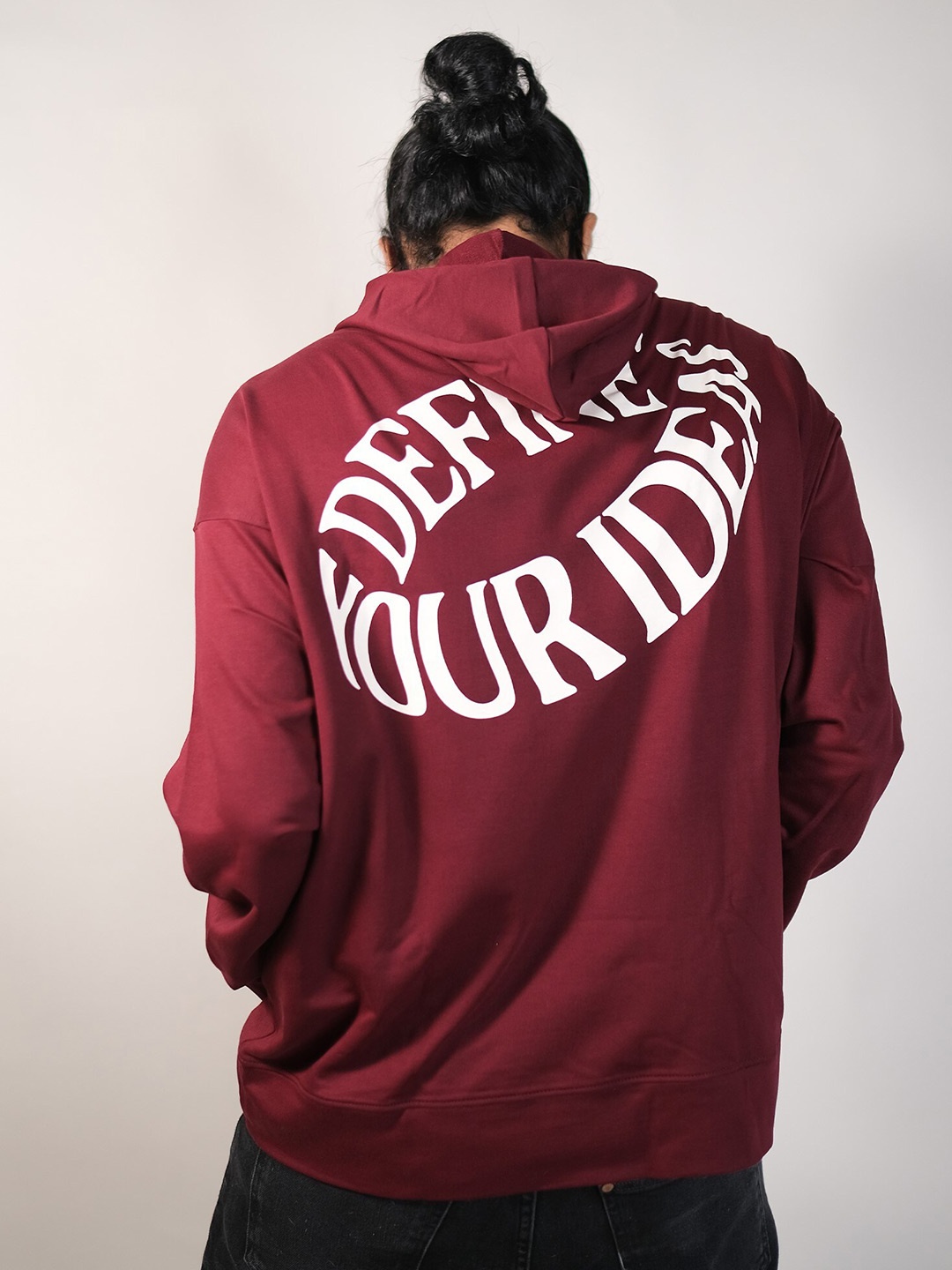 

Maniac Hooded Pure Cotton Pullover Sweatshirt, Burgundy