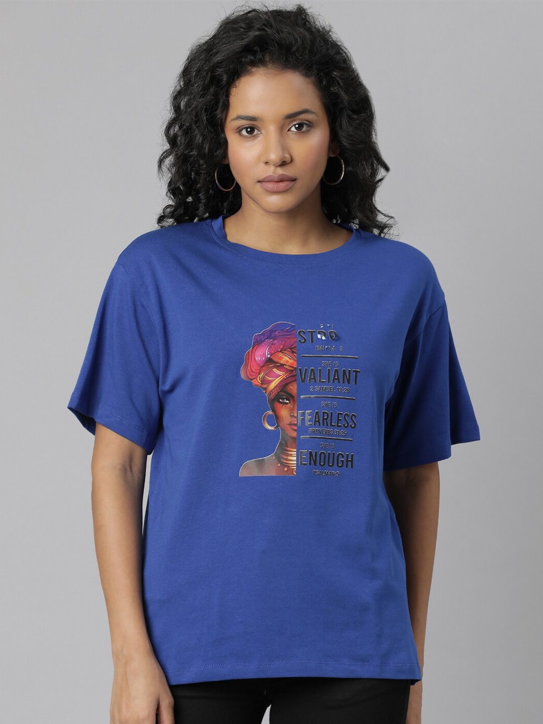 SHOWOFF Graphic Printed Boxy Fit T-shirt, Blue