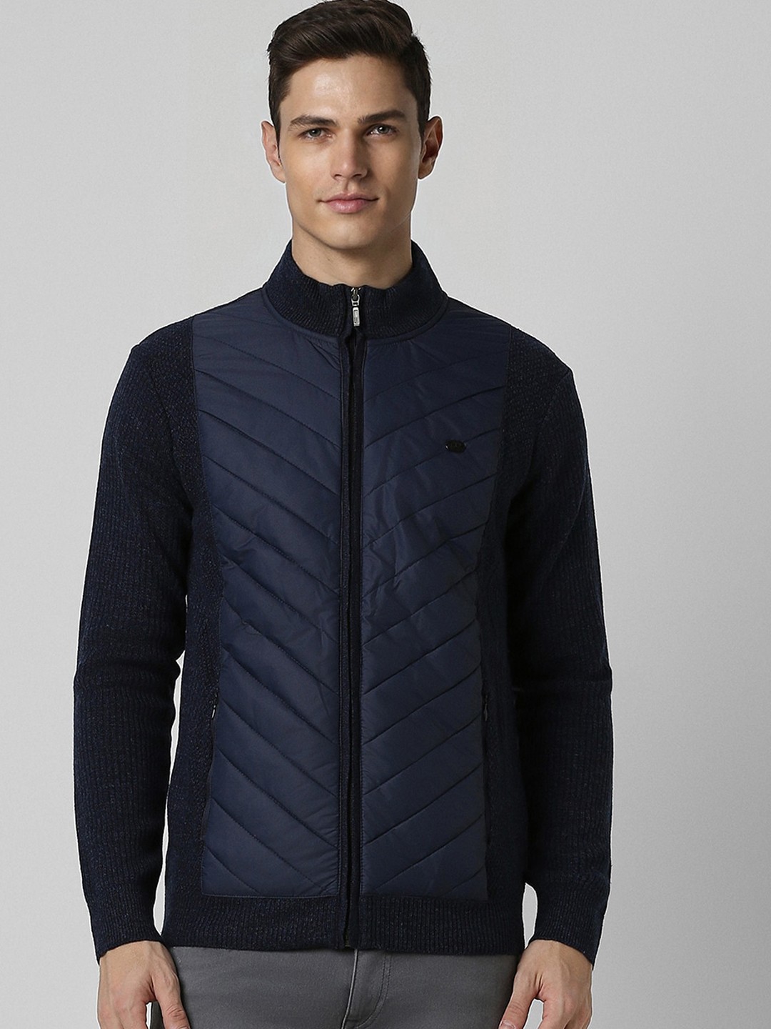 

Peter England Casuals Mock Collar Padded Jacket, Navy blue