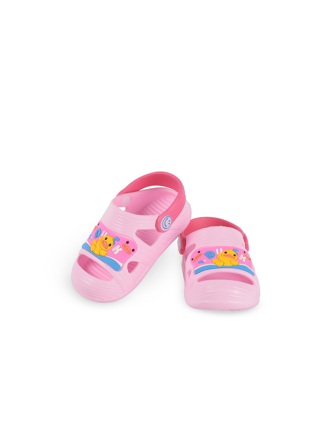 

Yellow Bee Girls Duck Printed Clogs, Pink