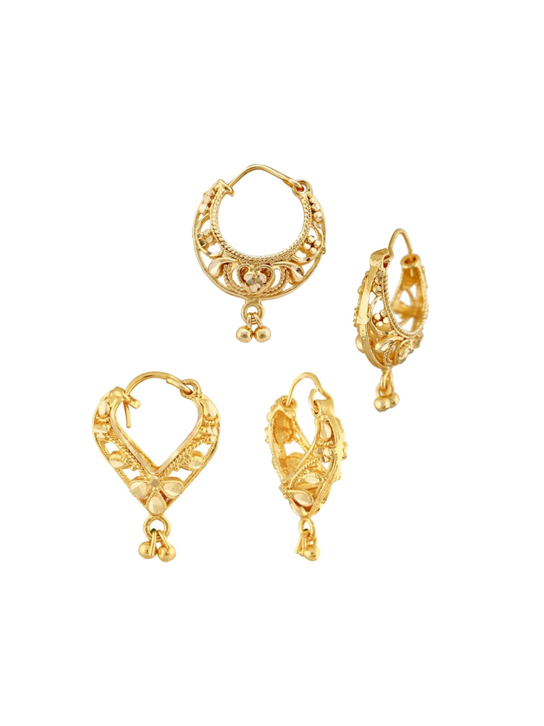

Vighnaharta Set Of 2 Gold-Plated Classic Drop Earrings