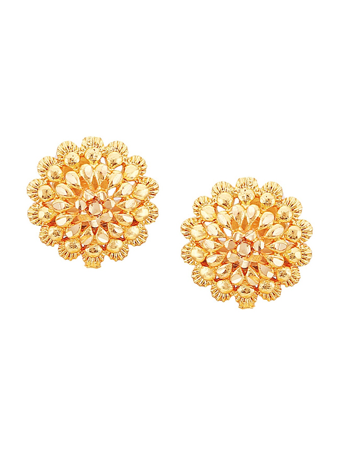 

Vighnaharta Gold-Plated Floral Stud Earrings With Removable Jhumkas