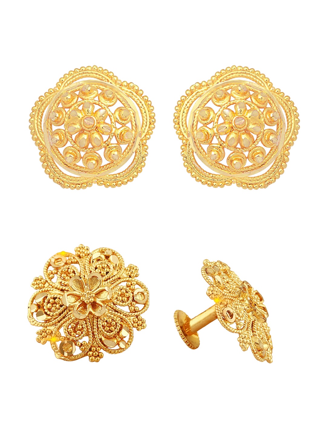 

Vighnaharta Set of 2 Gold-Plated Studs Earrings