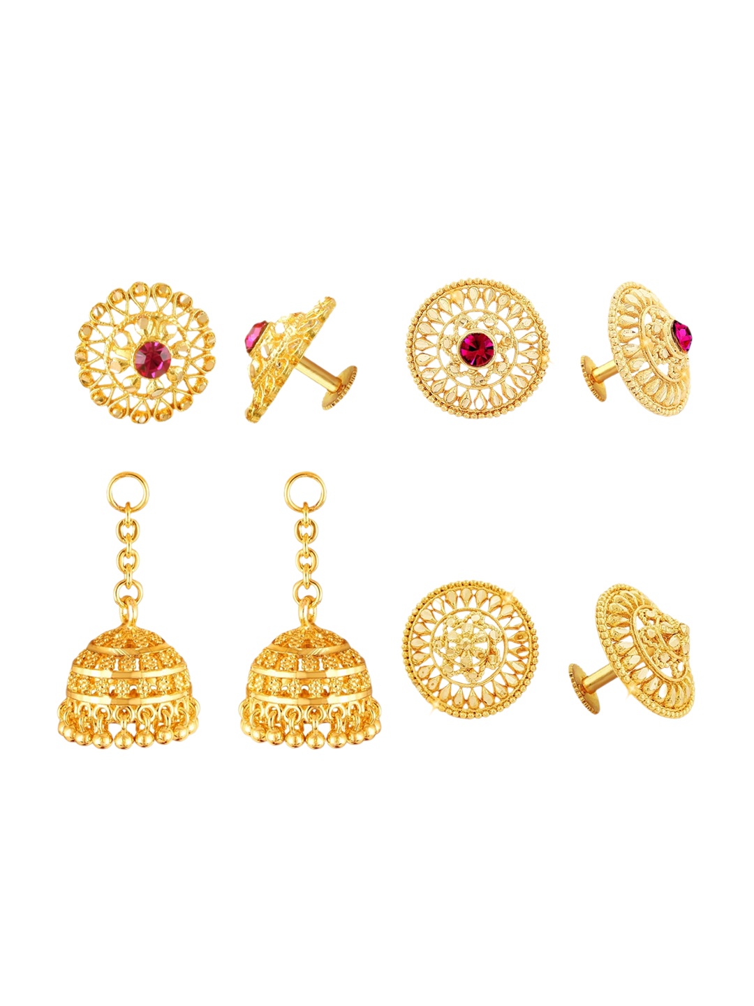 

Vighnaharta Set Of 4 Gold Plated Studs