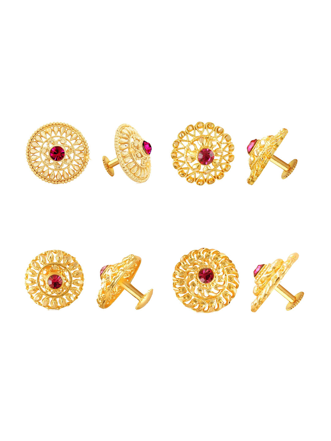 

Vighnaharta Set Of 4 Gold Plated Circular Studs
