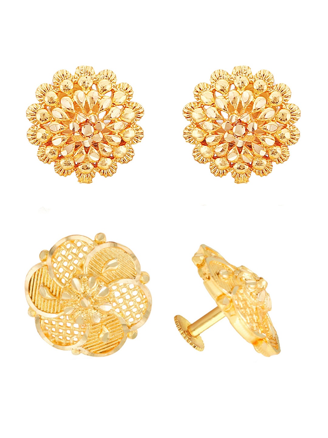 

Vighnaharta Set of 2 Gold-Plated Studs Earrings
