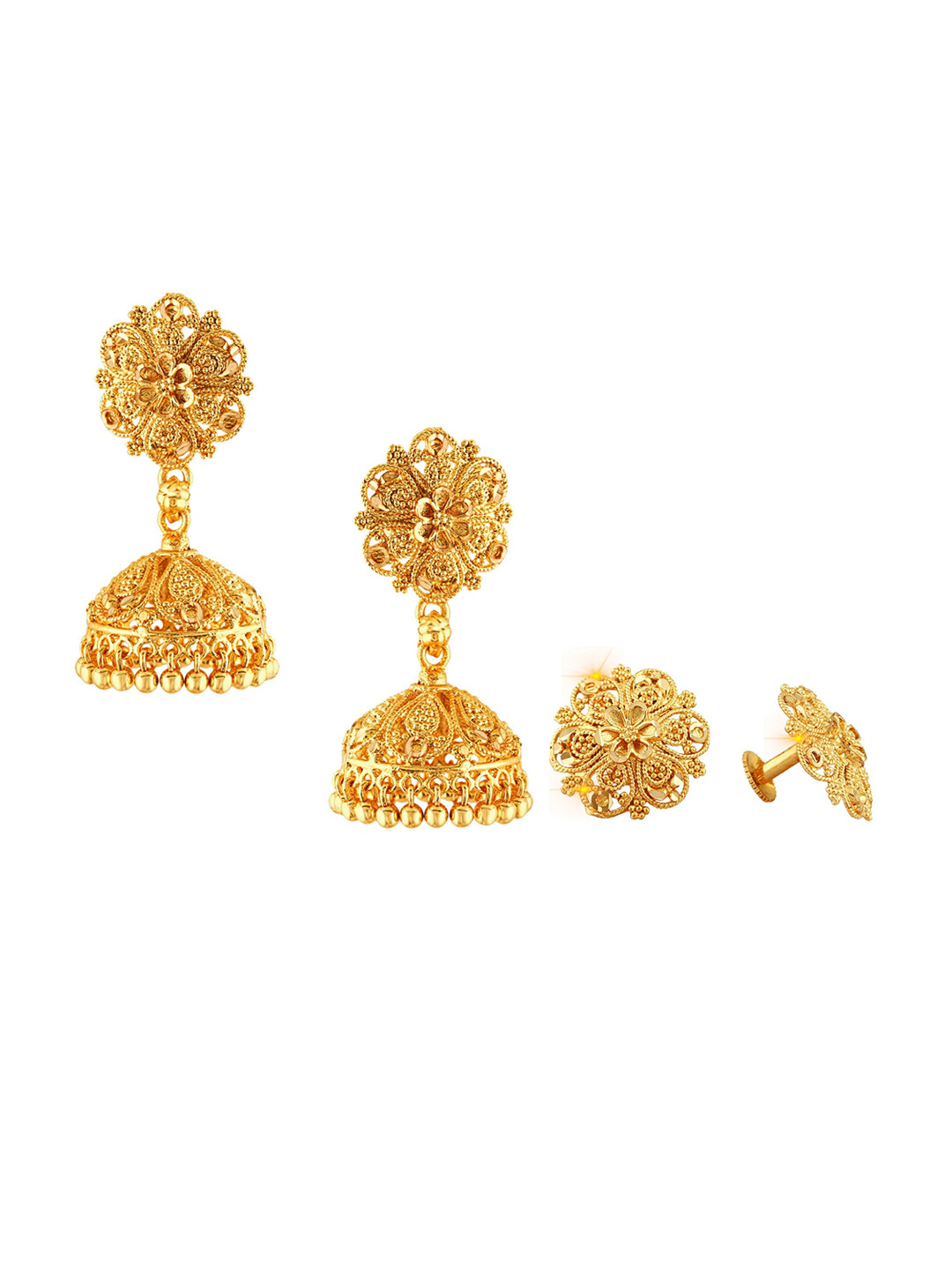 

Vighnaharta Gold Plated Floral Jhumkas