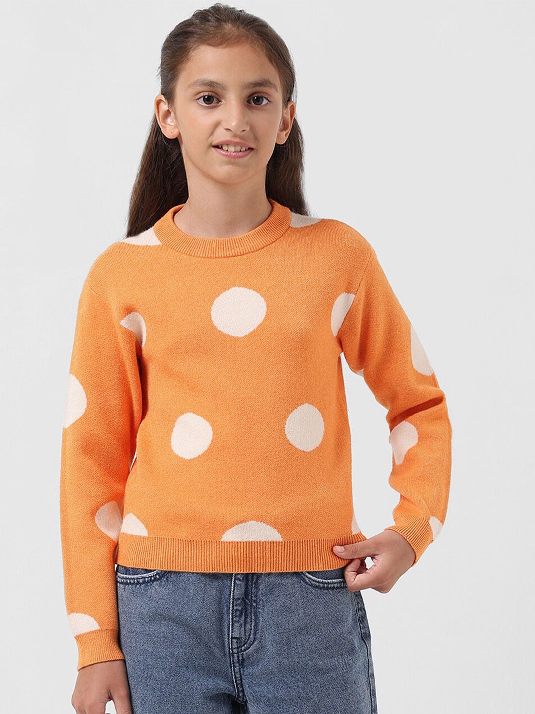 

Vero Moda Girls Printed Pullover, Orange