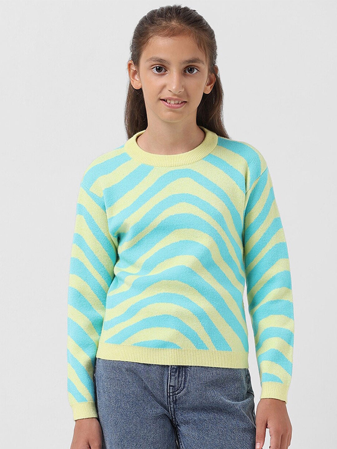 

Vero Moda Girls Striped Pullover, Blue