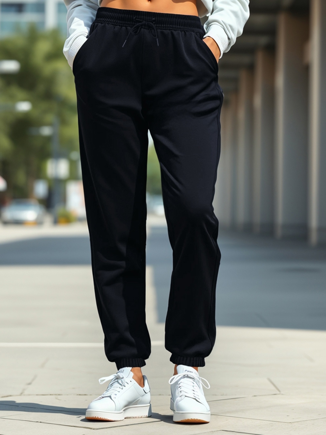 Bewakoof Air 1.0 Women Oversized Joggers, Black
