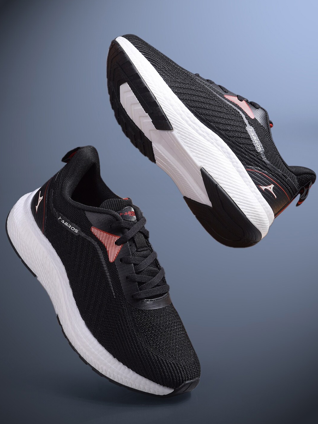 

ABROS Men HARRIER Lace-Up Running Shoes, Black