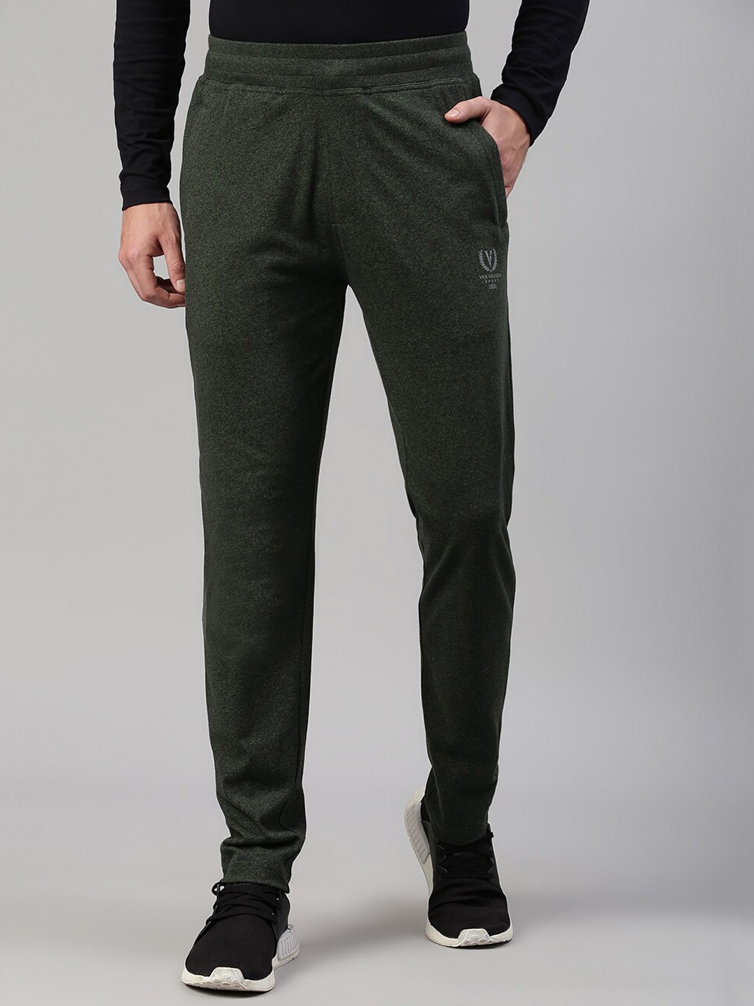 

Van Heusen Men Mid-Rise Cotton Track Pant, Green
