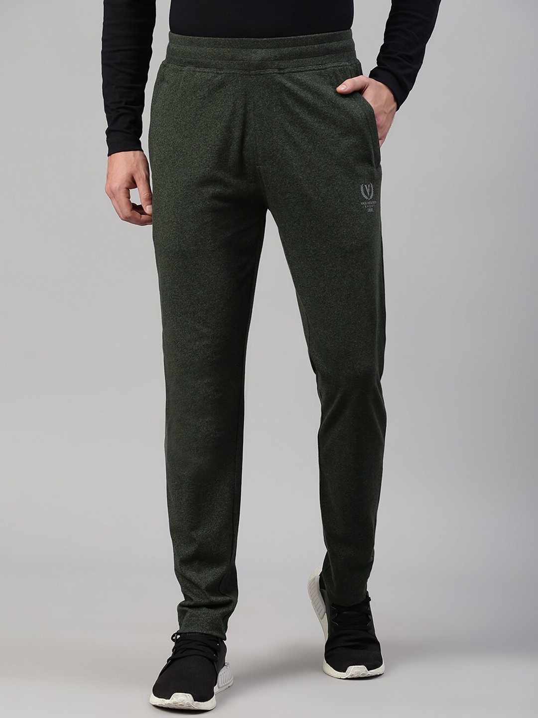 

Van Heusen Men Mid-Rise Cotton Track Pant, Green