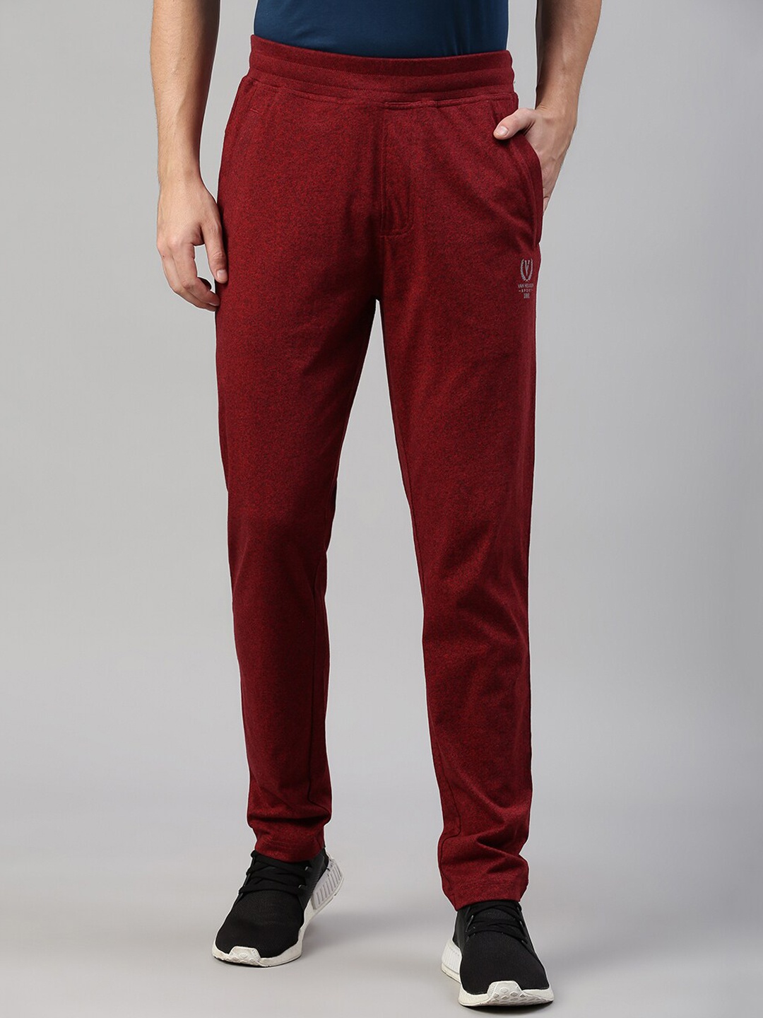 

Van Heusen Men Mid Rise Cotton Track Pant, Burgundy