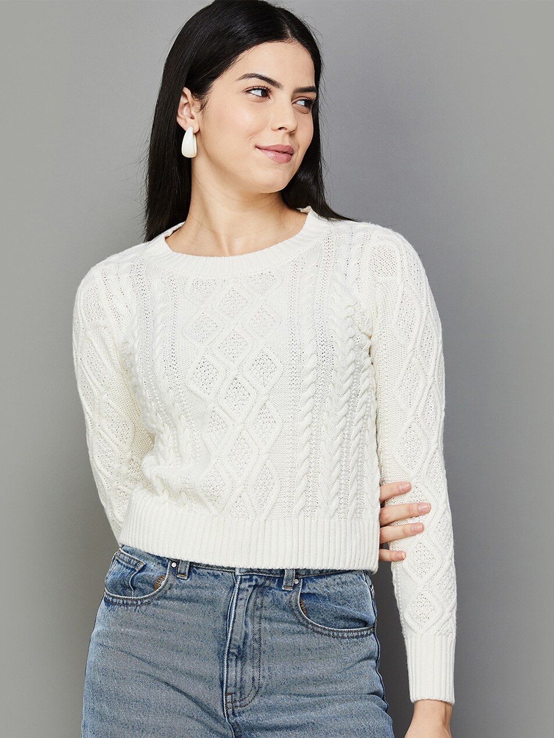 

CODE by Lifestyle Self Design Sweatshirt, Off white