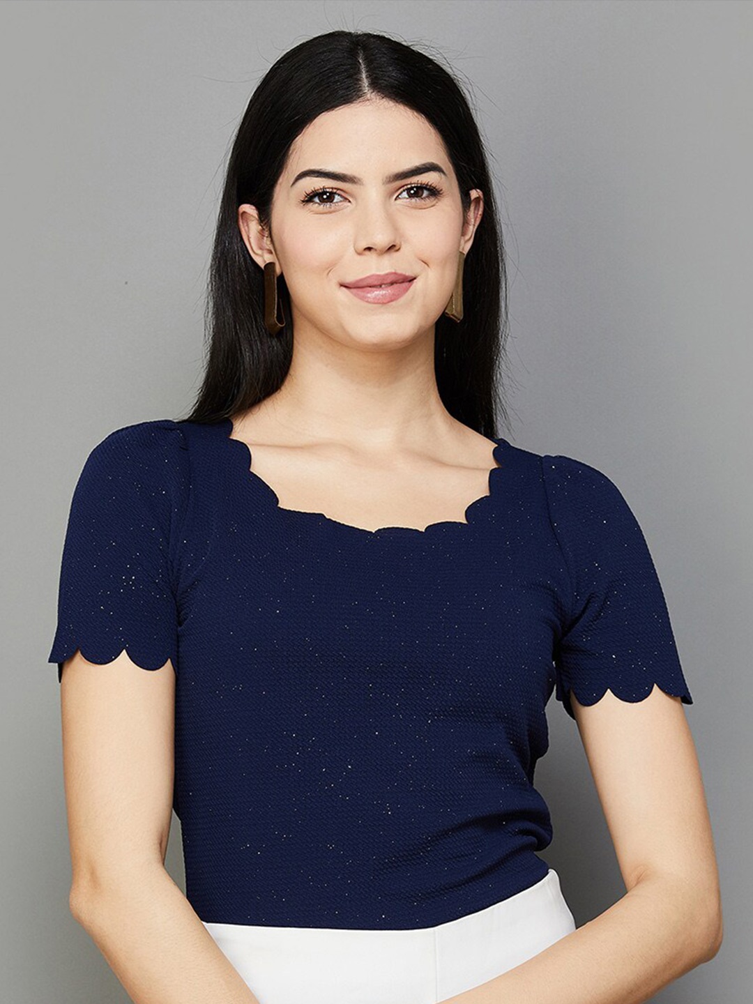 

CODE by Lifestyle Embellished Regular Top, Blue