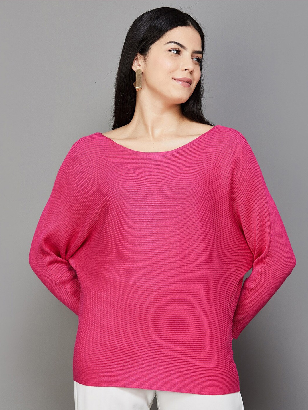 

CODE by Lifestyle Self Design Batwing Sleeves Regular Top, Pink