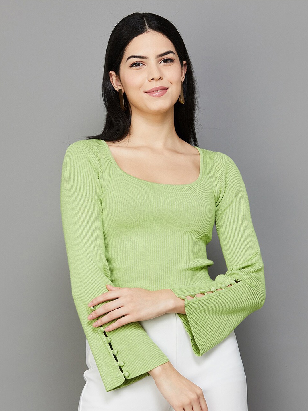 

CODE by Lifestyle Self Design Long Sleeves Top, Green