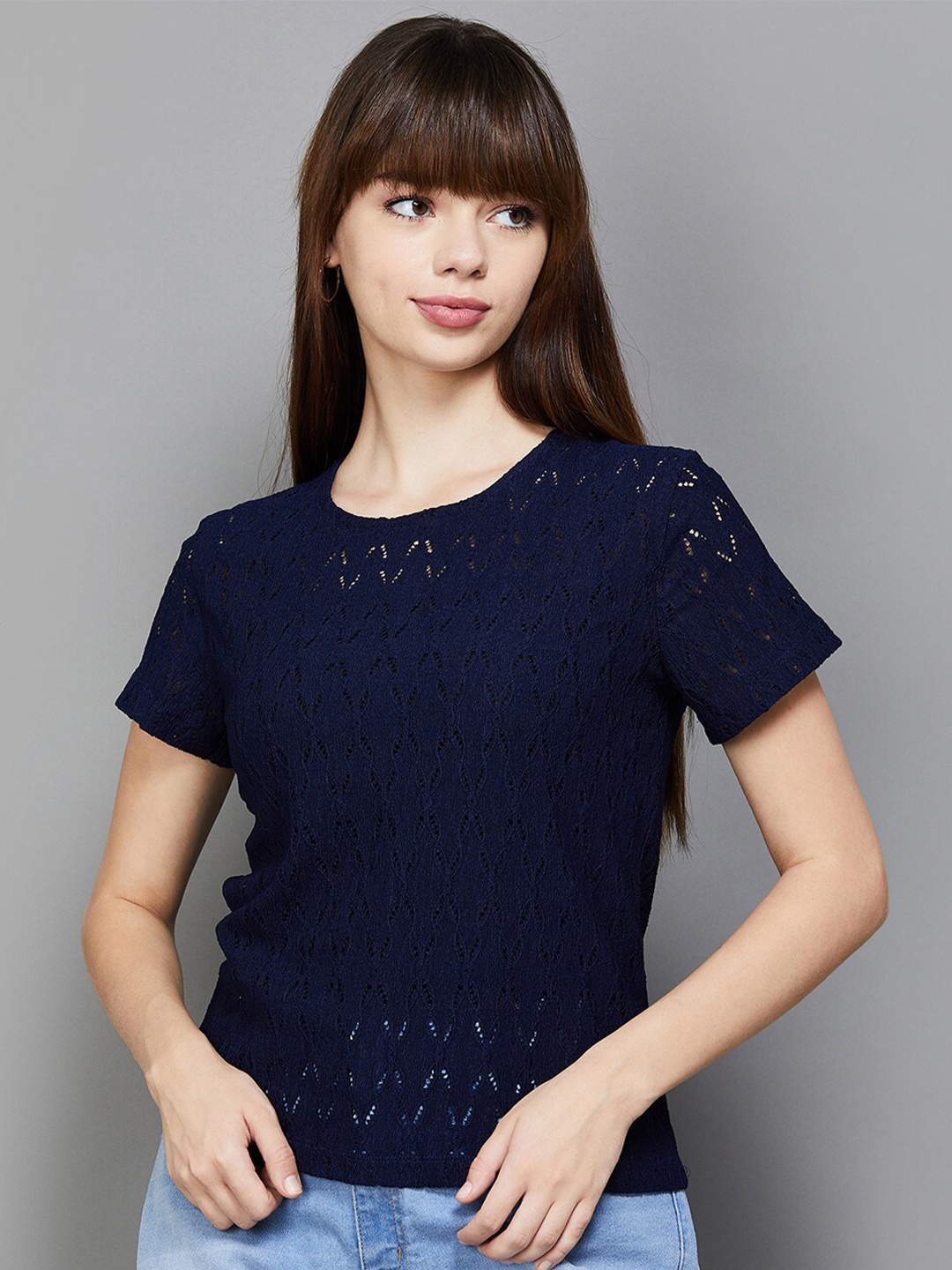 

Fame Forever by Lifestyle Self Design Pure Cotton Top, Blue