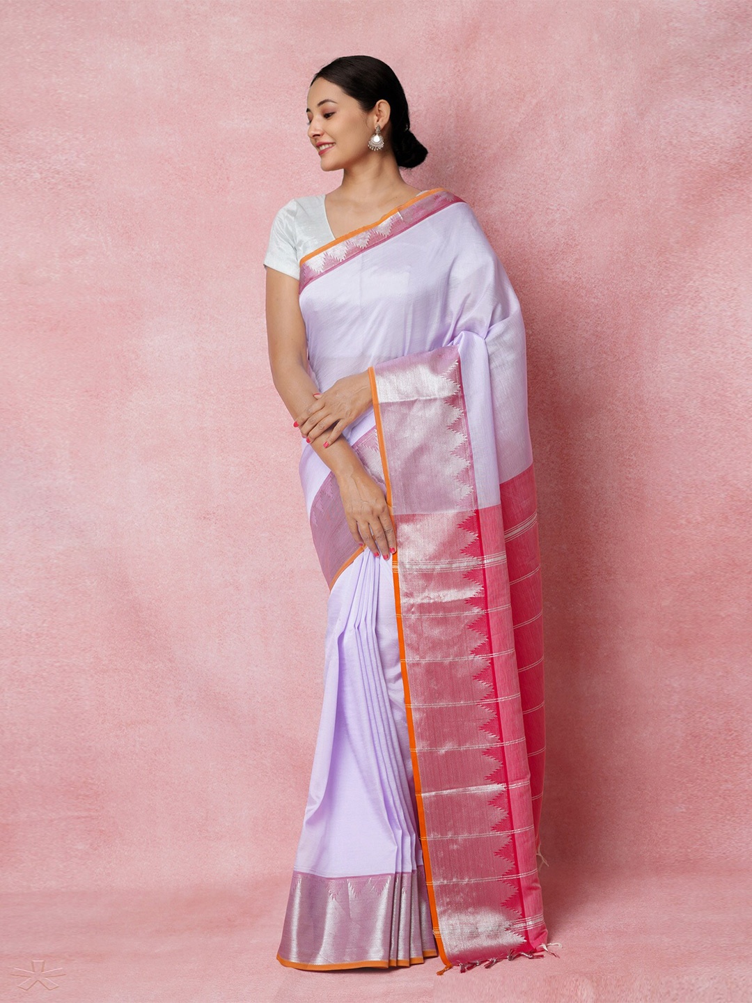 

Unnati Silks Pure Silk Handloom Mangalagiri Saree, Purple
