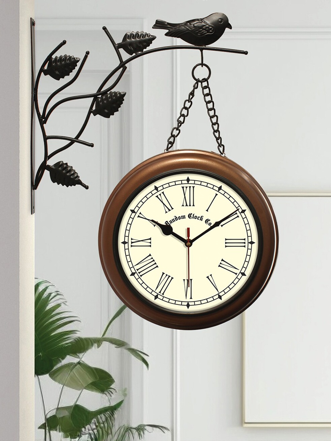 

RANDOM Brown & Beige Contemporary Round Wall Clock