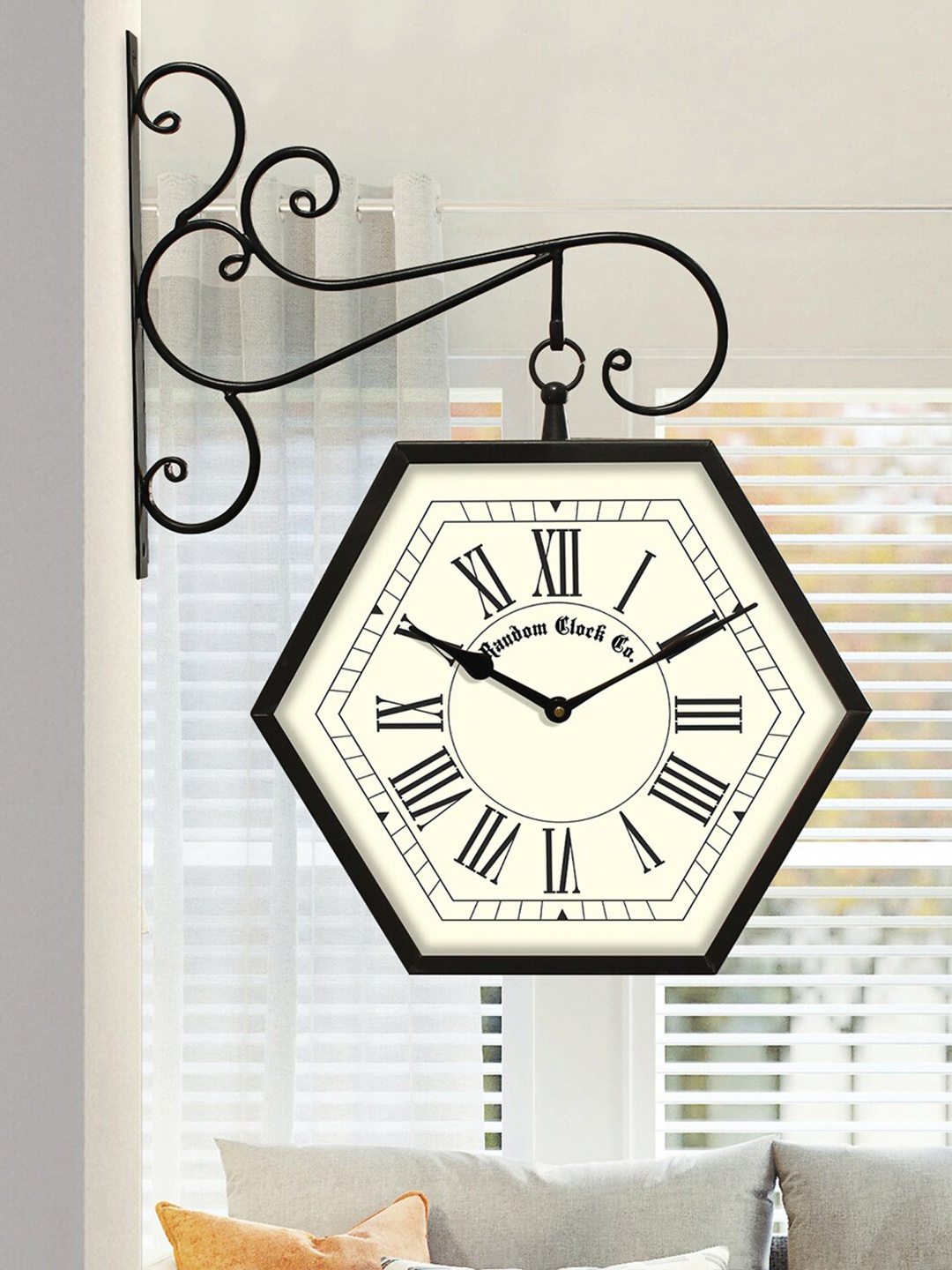 

RANDOM Brown & Beige Geometric Contemporary Wall Clock