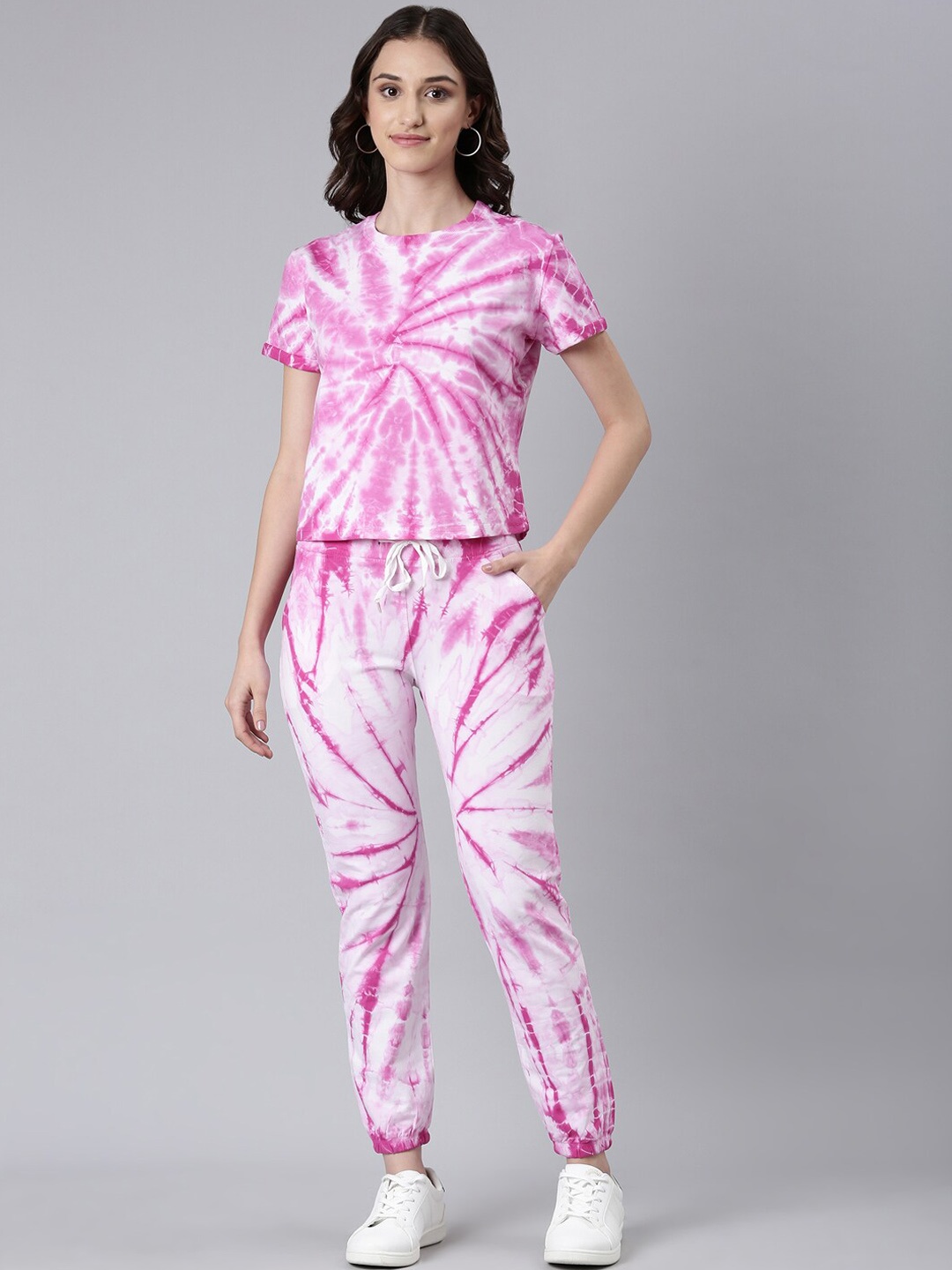 

SHOWOFF Tie & Dyed Knitted Tracksuits, Pink