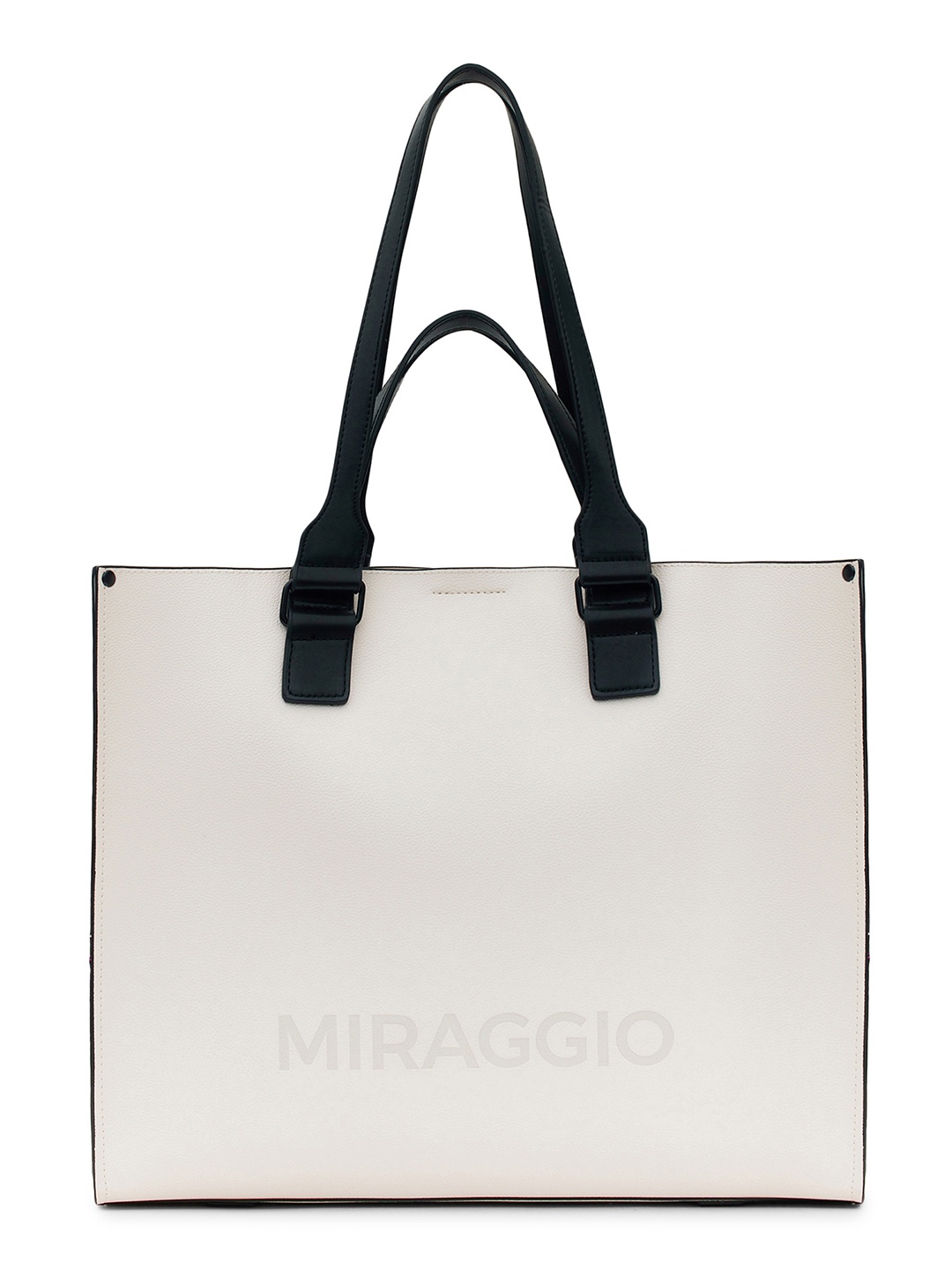 

MIRAGGIO Skye Ivory Tote Bag with Detachable Zipper Pocket, White