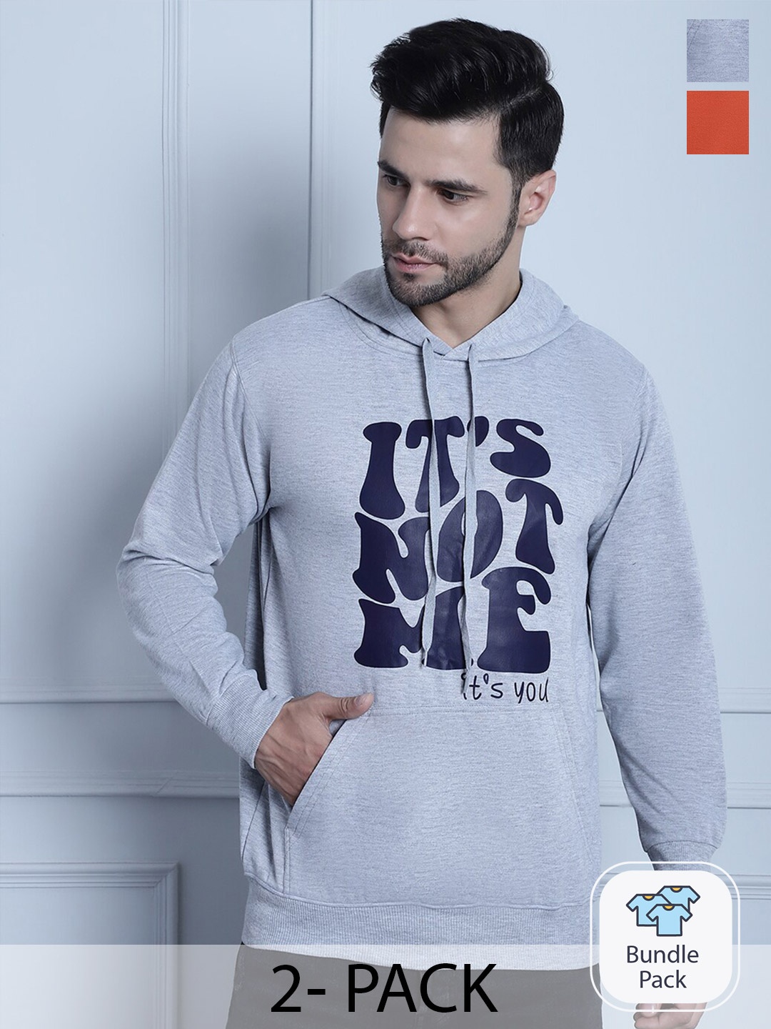 

MACK JONNEY Pack Of 2 Cotton Fleece Pullover Sweatshirts, Grey