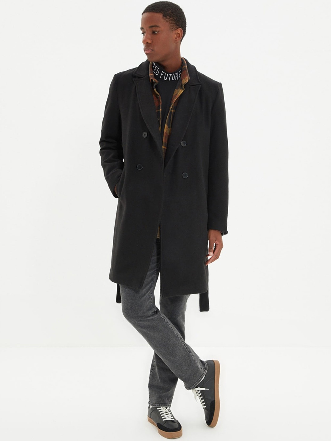 

Trendyol Notched Lapel Winter Trench Coat, Na